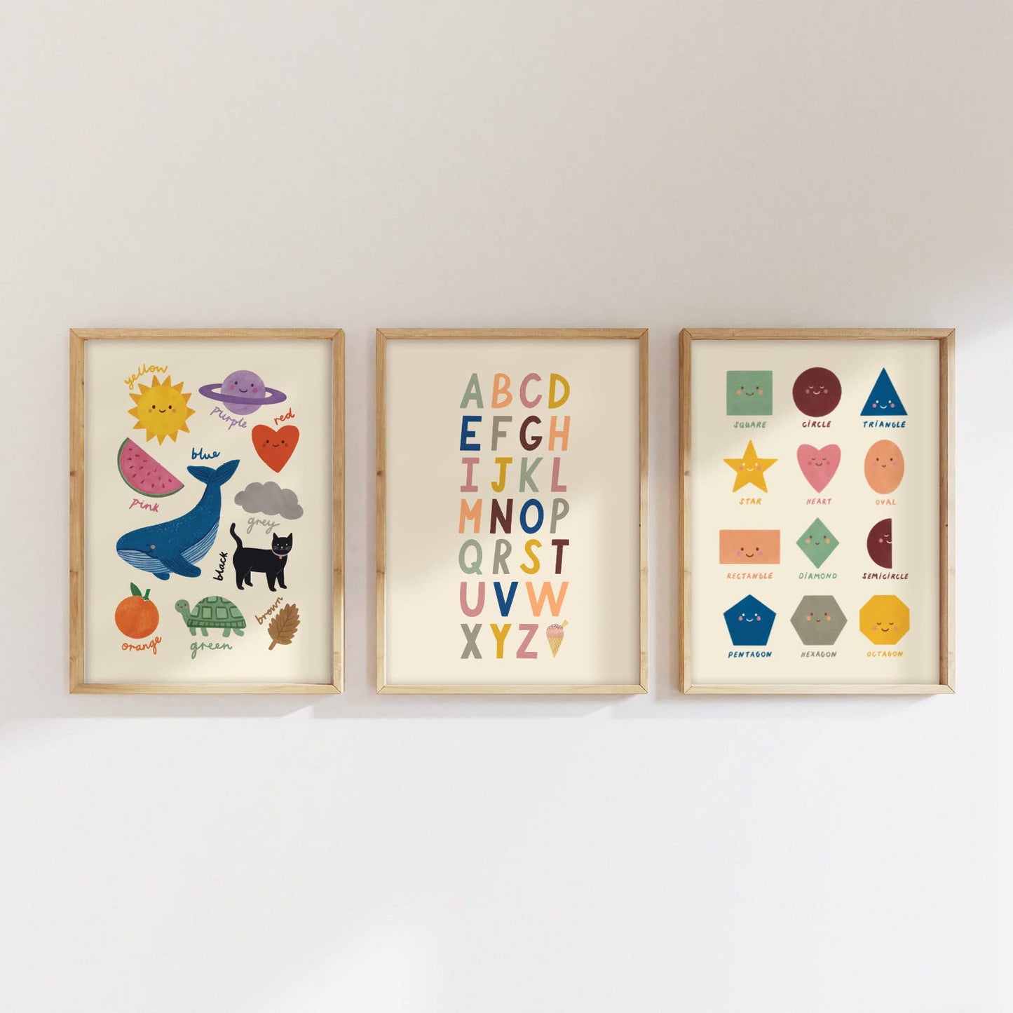 Colours Educational Print - Kids Wall Art Learning Decor : A3