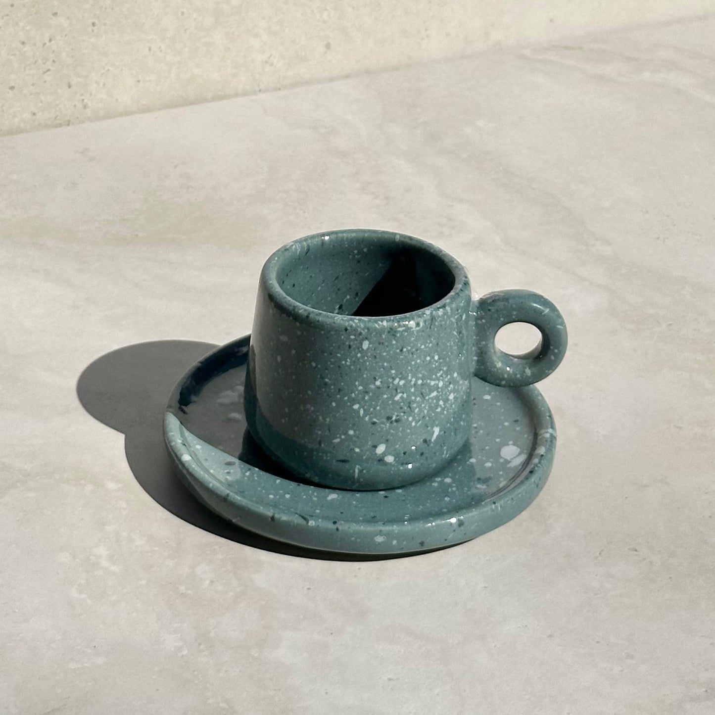 Ada Mug and Saucer - Ocean Granite