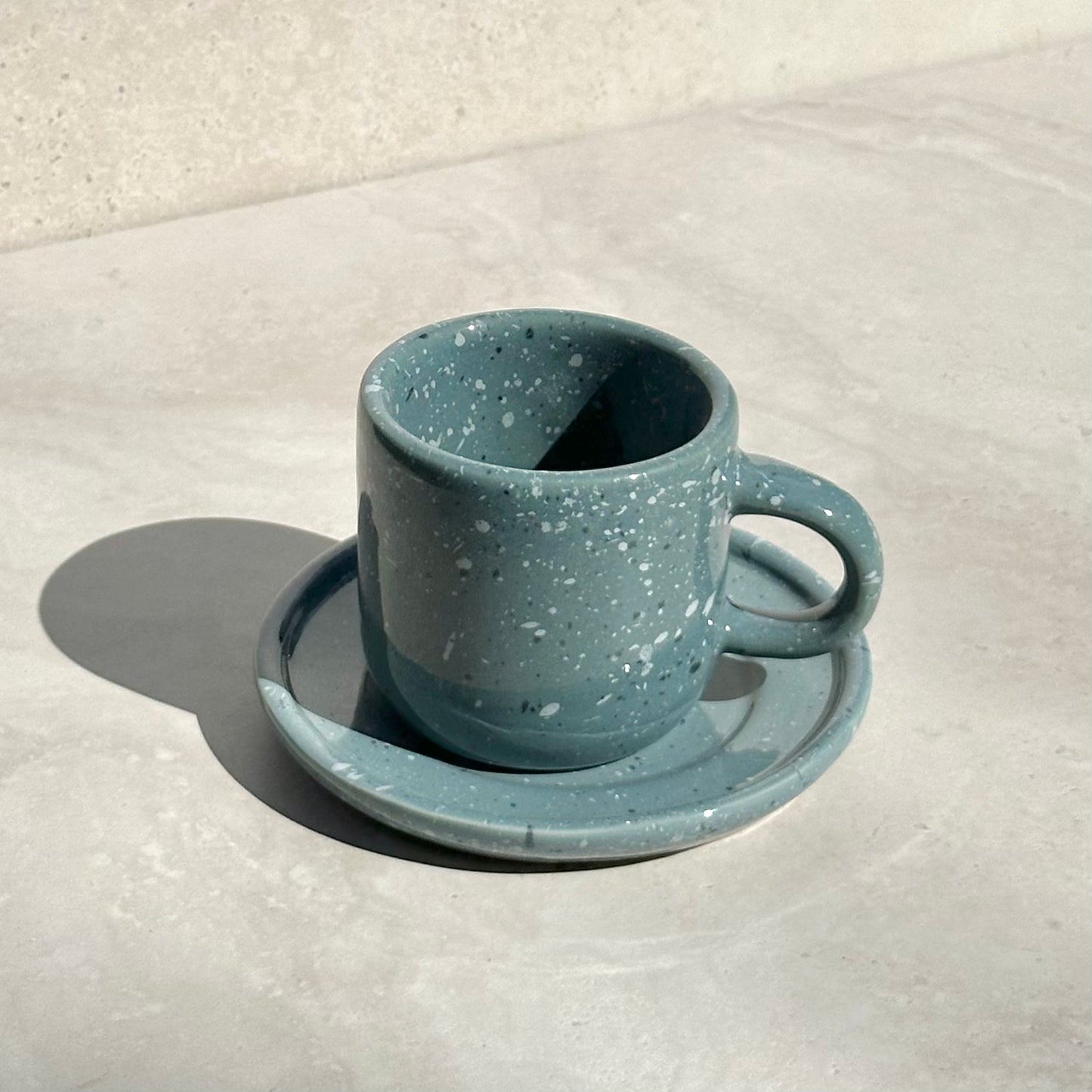 Nora Mug and Saucer - Ocean Granite