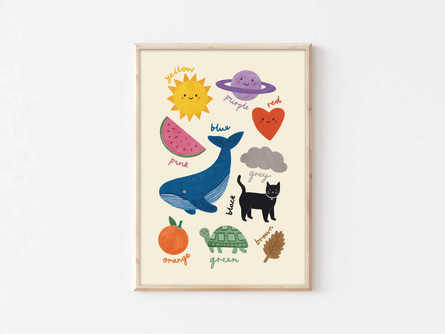 Colours Educational Print - Kids Wall Art Learning Decor : A3